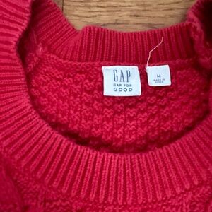 GAP Women's Vibrant Red Cable Knit Sweater